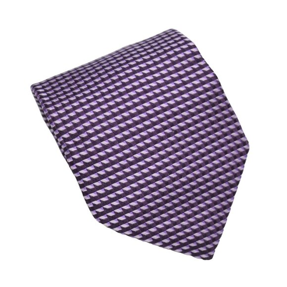 Banana Republic Mens Tie Necktie Silk Geometric Texture Made in Italy Purple - Picture 2 of 6